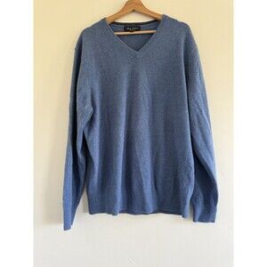 100% Cashmere Cremieux Luxury Men's Sweater Cashmere Blue